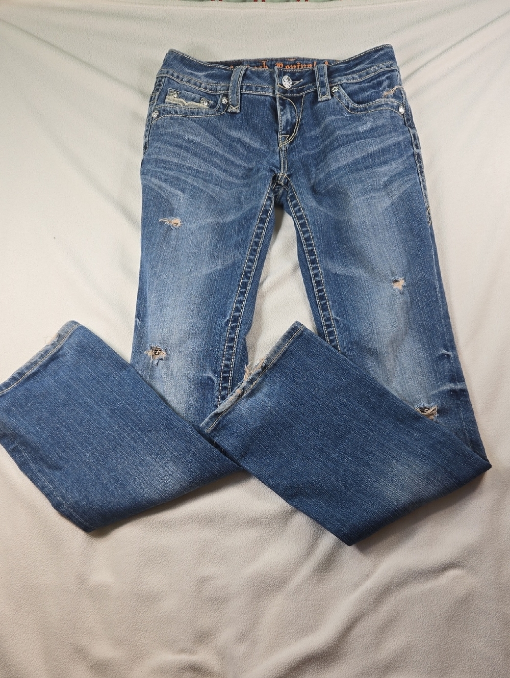 Rock Revival Women's Distressed Blue Denim Jeans